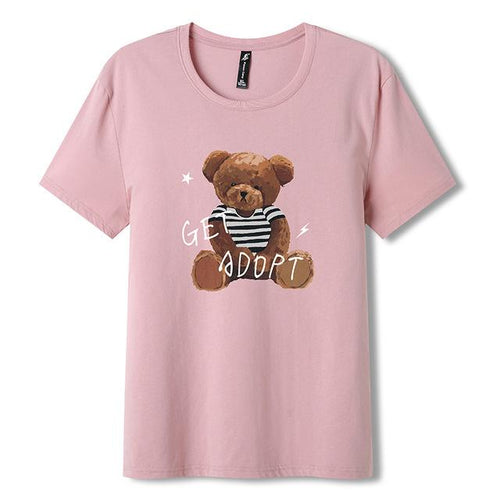Casual T-shirt cotton Bear Printed