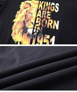 T-shirt with print KINGS ARE BORN IN 1951