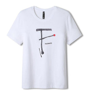 Men Abstract Letter T-shirt