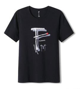 Men Abstract Letter T-shirt