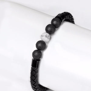 Men Beaded Leather Bracelet