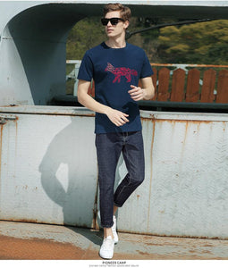 Men's t-shirt with short sleeves and print