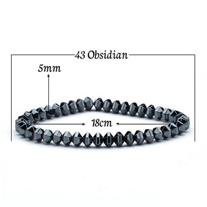 Men Obsidian Stone Bracelet