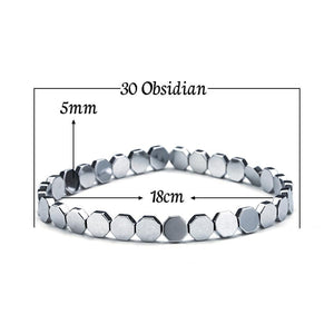 Men Obsidian Stone Bracelet