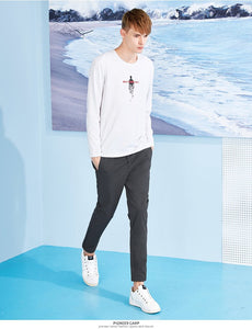 Comfortable casual men's lace-up pants