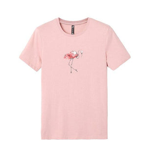 Fashionable pink t-shirt with a print