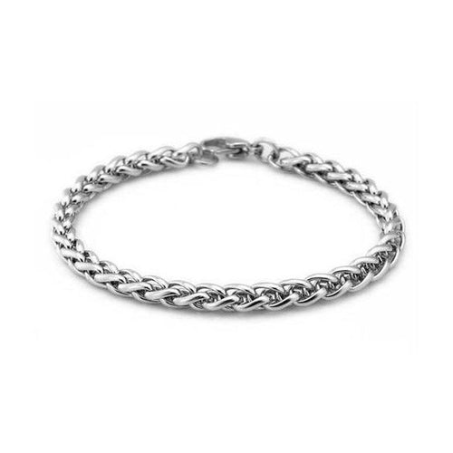 Men Silver Plated Chain Bracelet