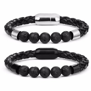 Men Beaded Leather Bracelet