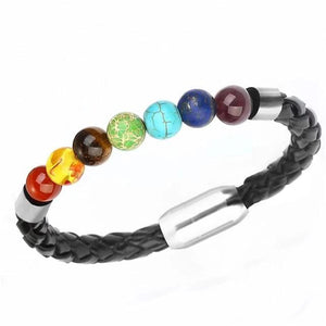 Men Beaded Leather Bracelet