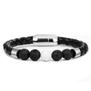 Men Beaded Leather Bracelet