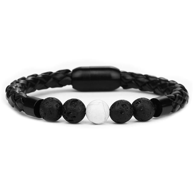 Men Beaded Leather Bracelet