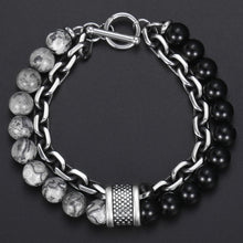 Load image into Gallery viewer, Natural Stone and Stainless Steel Bracelet