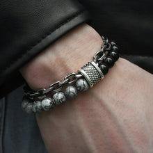 Load image into Gallery viewer, Natural Stone and Stainless Steel Bracelet