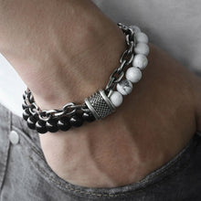 Load image into Gallery viewer, Natural Stone and Stainless Steel Bracelet