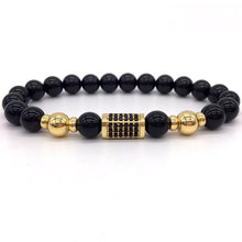 Load image into Gallery viewer, Men Gold/Black Bar Bracelet