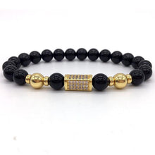 Load image into Gallery viewer, Men Gold/Black Bar Bracelet