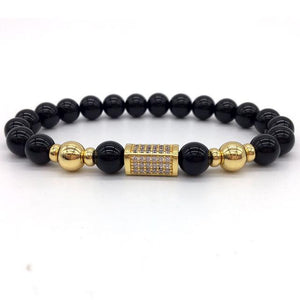 Men Gold/Black Bar Bracelet