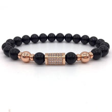 Load image into Gallery viewer, Men Gold/Black Bar Bracelet