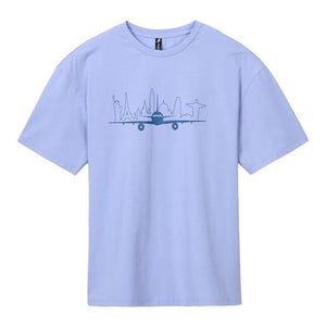 Men's summer cotton t-shirt with a print plane