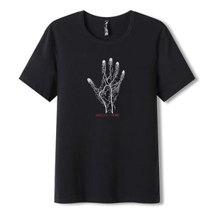 Men's summer cotton t-shirt with hand print