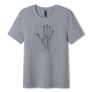 Men's summer cotton t-shirt with hand print