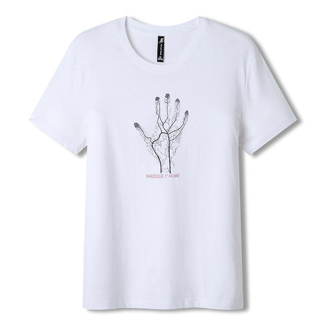 Men's summer cotton t-shirt with hand print